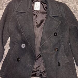 Jones New York Black Wool Peacoat